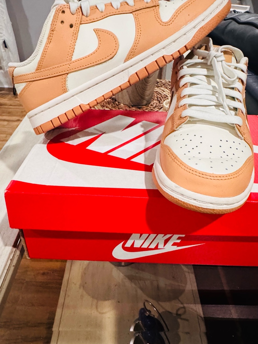 Nike Women’s Low-Top Sneakers - White & Peach - Picture 2 of 7